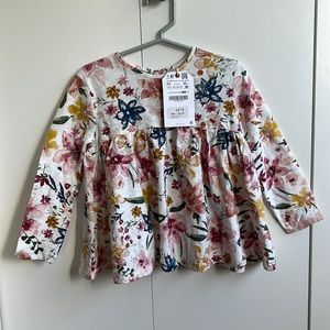 Zara long sleeved floral top. Size 2-3